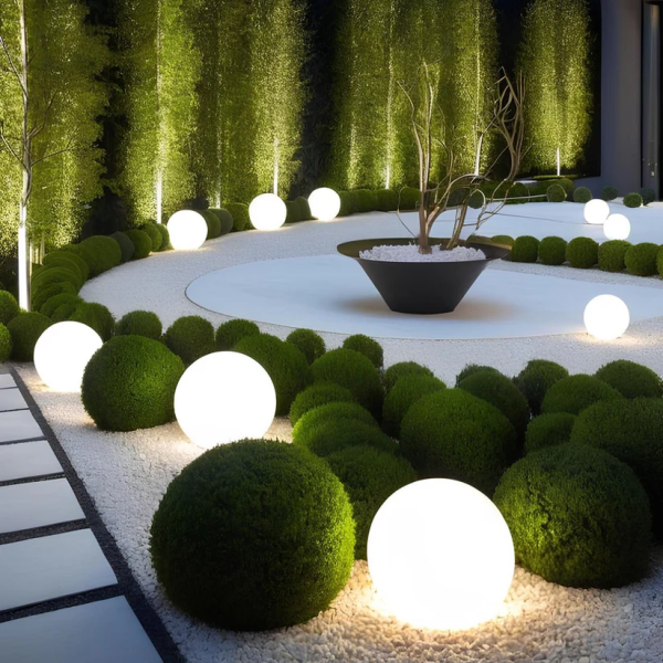 lampe solaire sphérique pour le jardin
