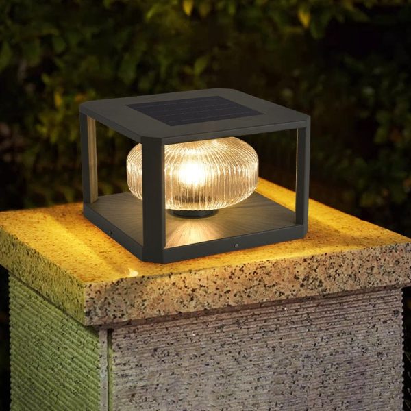 lampe solaire d'extérieure à poser sur pilier