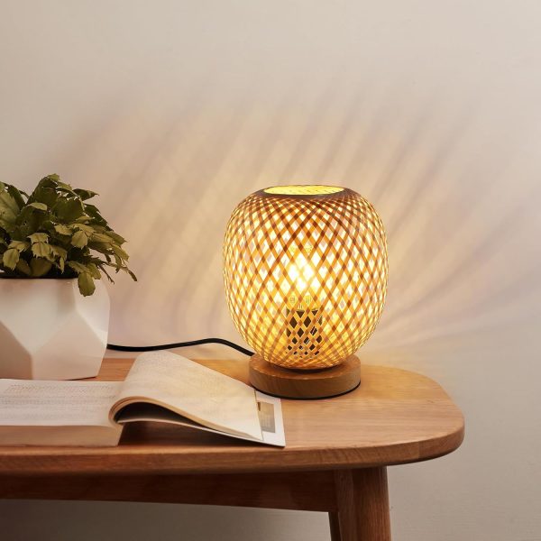 Lampe à poser en bambou