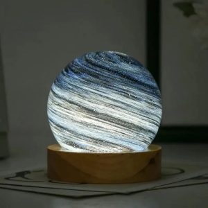 lampe à poser Planète 3D en verre
