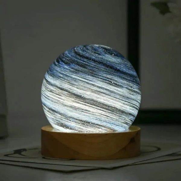 lampe à poser Planète 3D en verre
