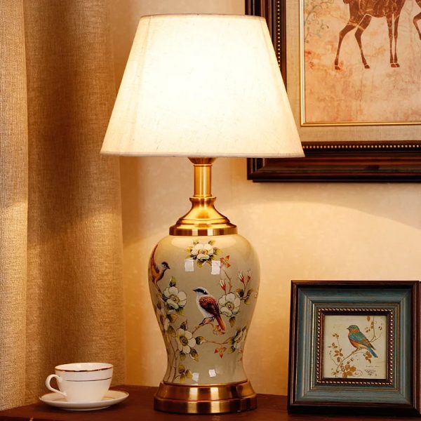 lampe à poser de table en céramique style japonais