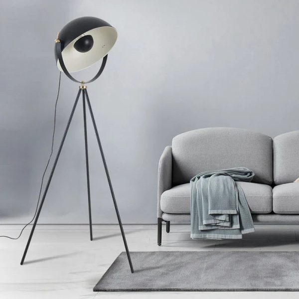 lampe à poser trépied rétro en métal