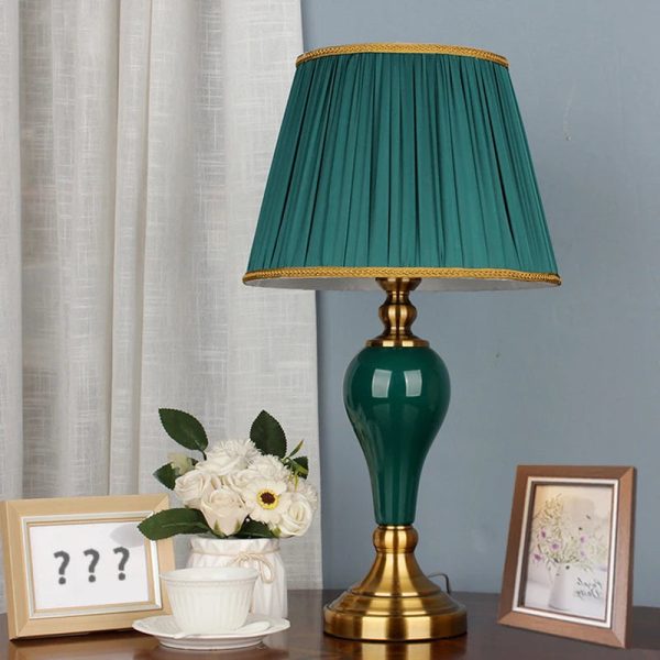 lampe à poser verte en céramique