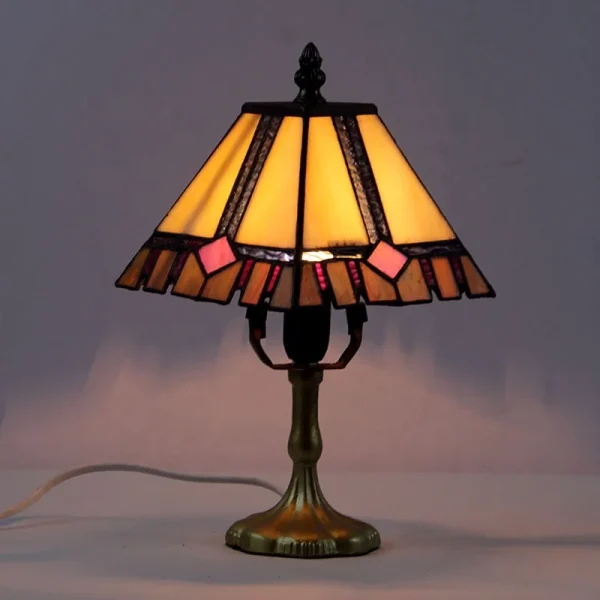 Lampe à poser en verre multicolore Tiffany