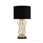 Lampe à poser salon dorée noire élégante