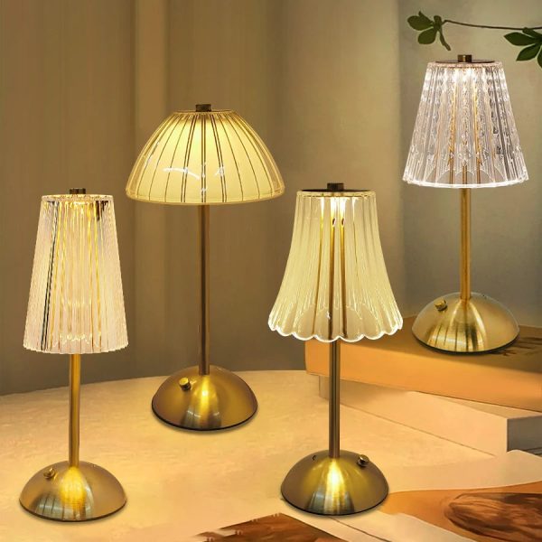 lampe à poser tactile en verre