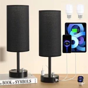 lampe de table noire rechargeable