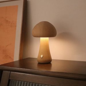Lampe à poser Champignon en Bois