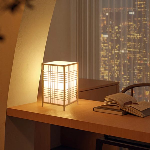 lampe à poser bambou lanterne japonaise