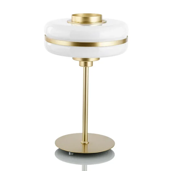 lampe à poser blanche dorée style scandinave