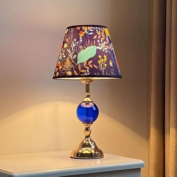 lampe à poser design luxe bleue
