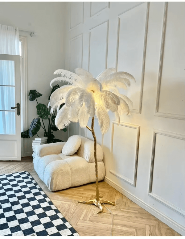 lampadaire à poser en plume