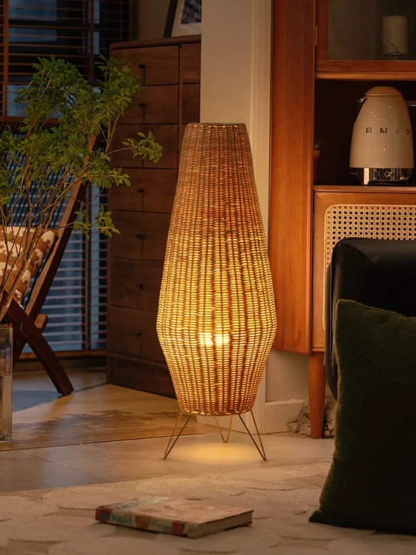 lampe à poser en bambou style japonais