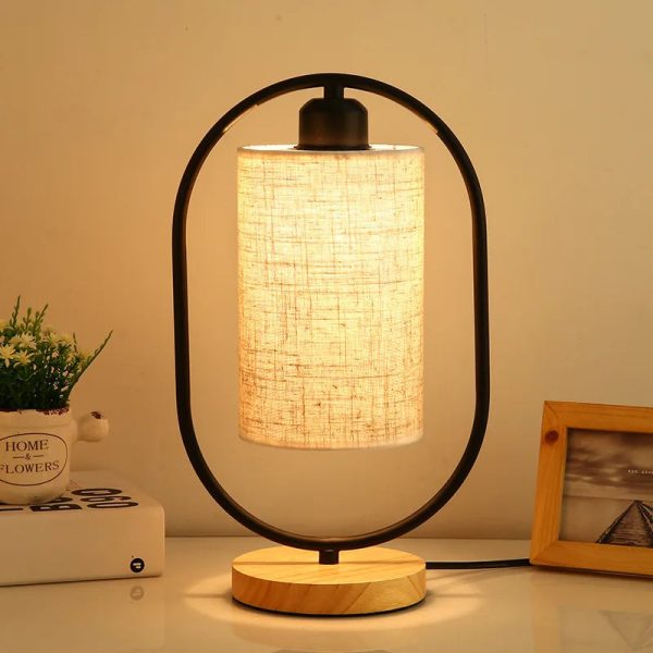 Lampe à poser style japonais en bois